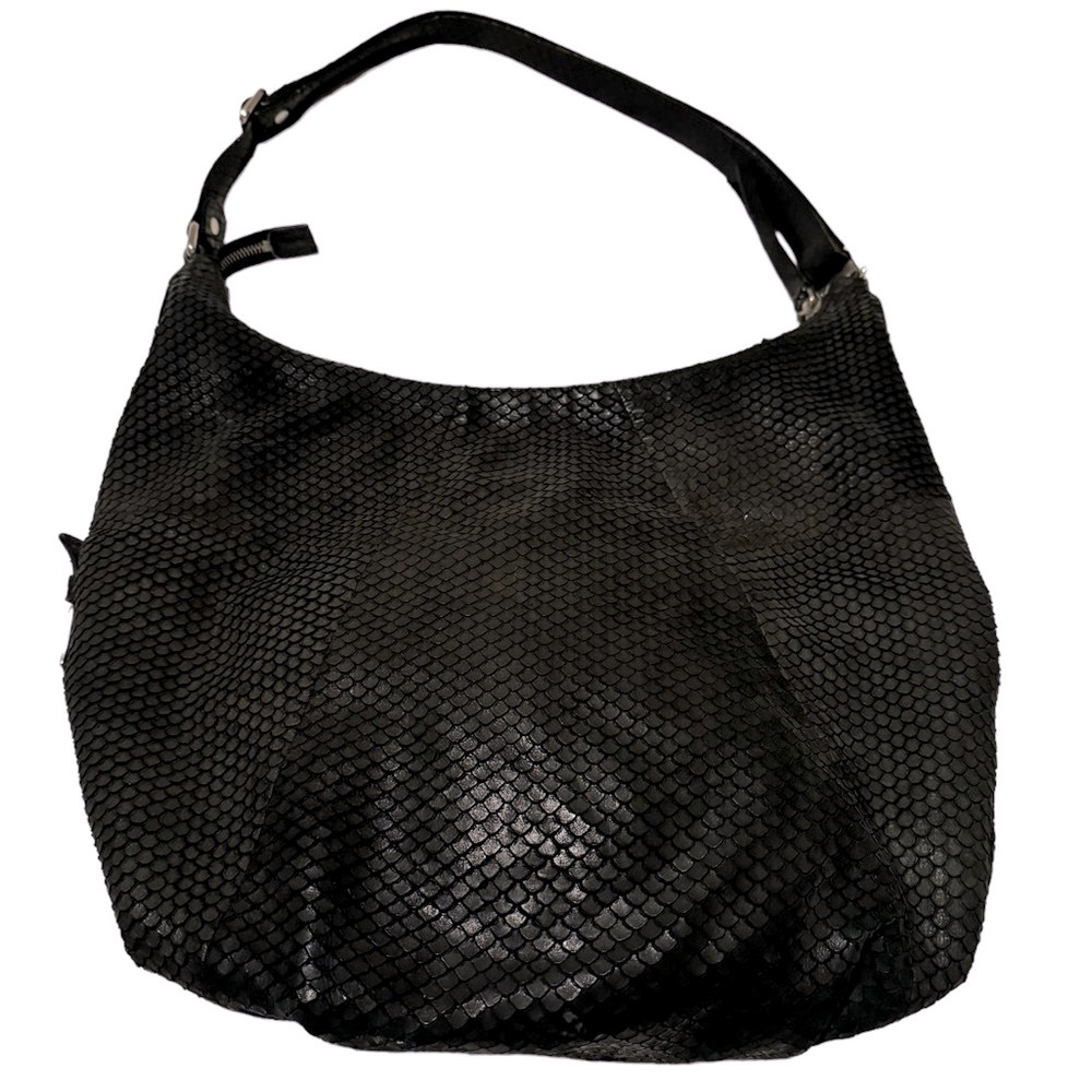 Vintage Stuart Weitzman Snake Skin Hobo Bag. Black. GUC